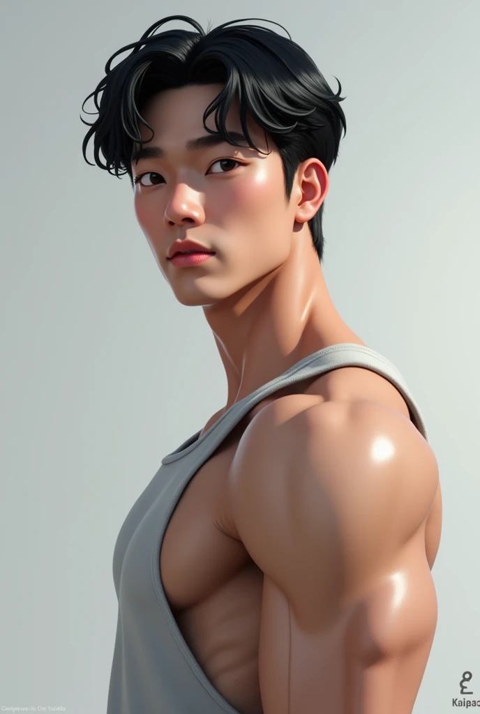 oppav3, (masterpiece, ultra quality, high resolution, 8k, intricate: 1.2), (detailed face:1.2), handsome, Young Korean man ,white skin, double eyelids , detailed skin, 1boy, ((realistic)), abs, good lighting quality, muscle veins, ((pale skin)), flexing, (smirk:1.4), low angle