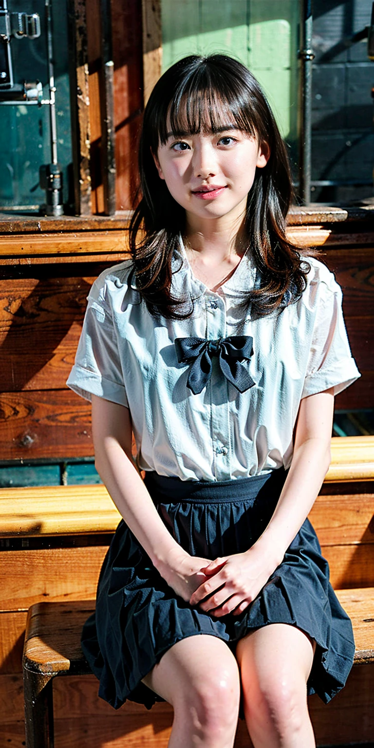 ((Viewing angle from below、Highest quality、masterpiece、32k、Every detail))、subway、stroll、Systemic manifestations、Messenger bag、(( I always carry my bag across my body.:1.12))、One Girl, alone、(((mini skirt, No underwear:1.22)))、Large Breasts、barefoot, High heels