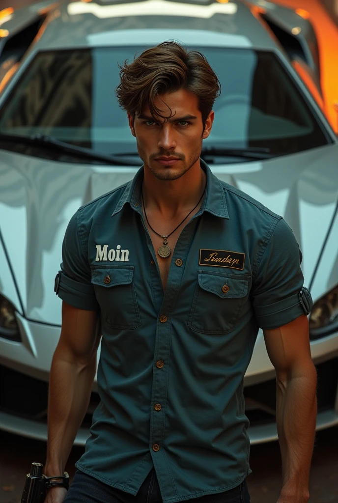 focus handsome Italian with short hair man.