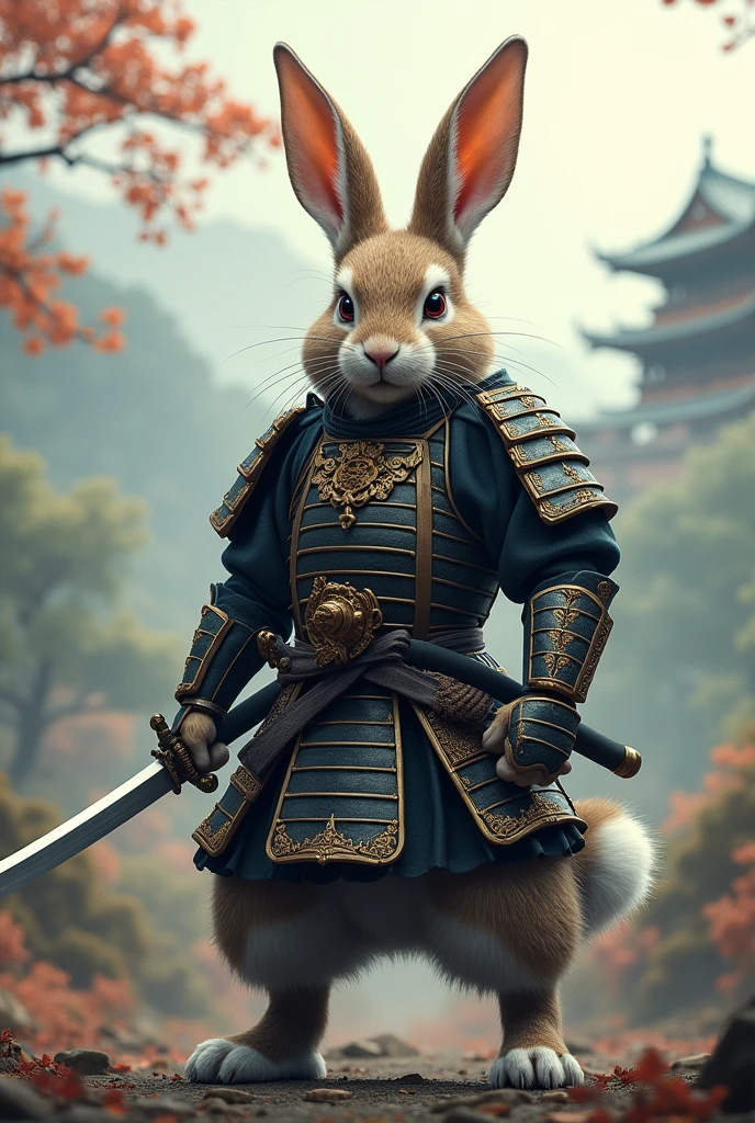 Rabbit as samurai - SeaArt AI
