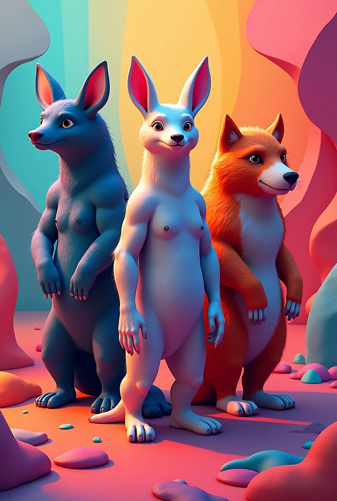 Estilo five nights at freddy, 2 mulheres lindas, magias de criaturas, corpo sexy, corpo colorido, Olhos escuros, huge ass, Seios enormes, batom, boca enorme, , variedade de tamanho, pernas grandes, pose sexy, perv expression, Naked