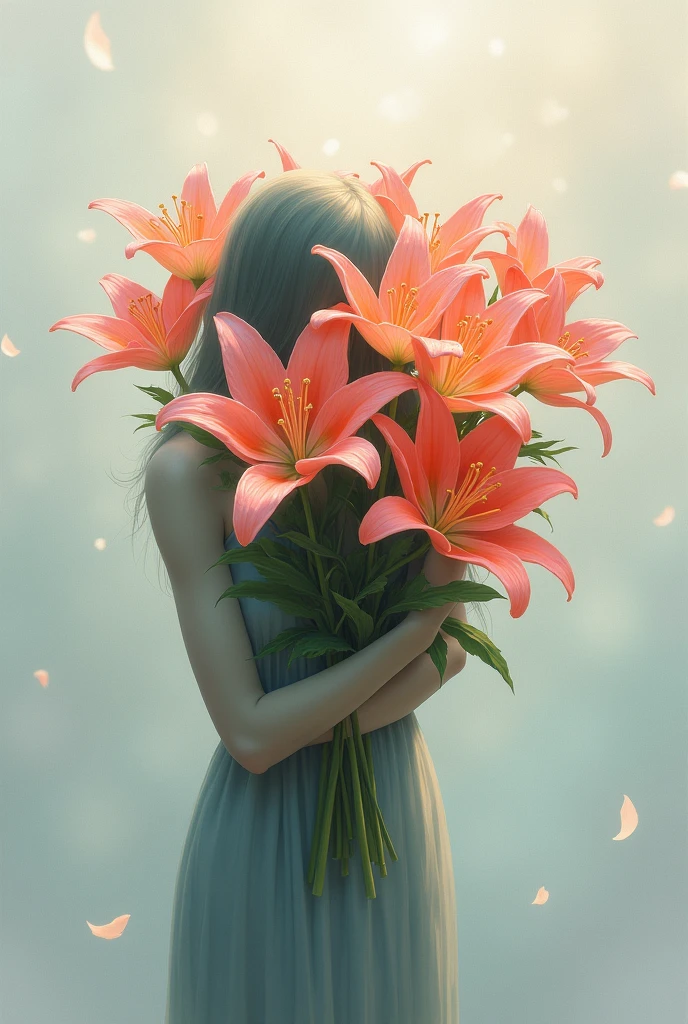 a naked woman with a bouquet of flowers, lutando contra um homem pelado com uma mala.