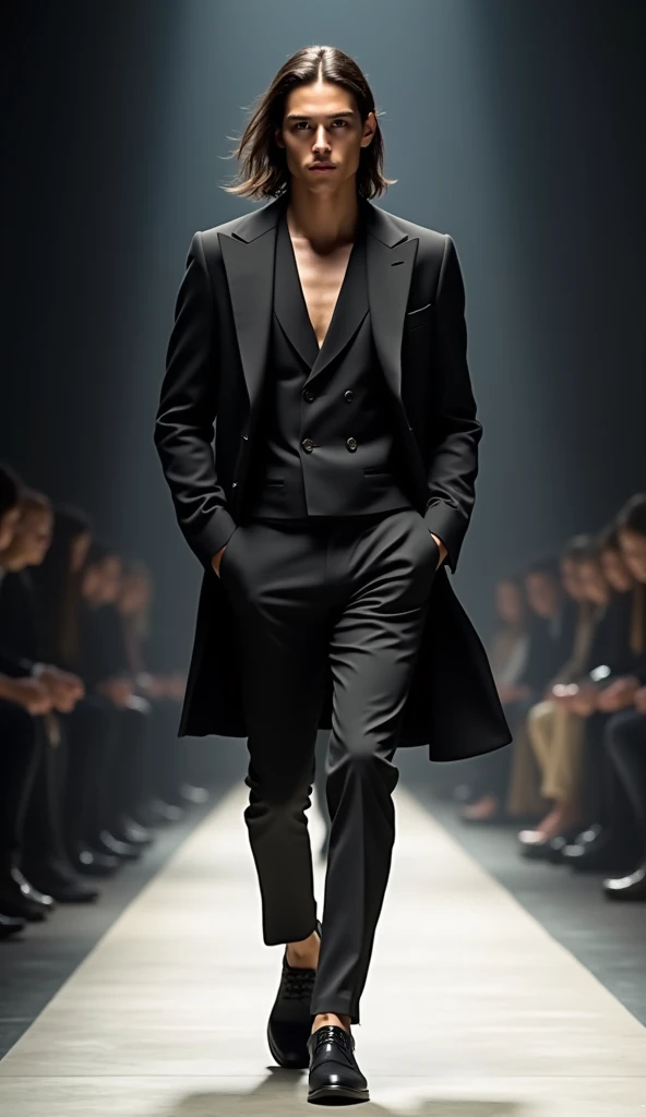 Beautiful man with black hair, inspired by previous creations. Strong and tattooed, elegant, mobster, gentleman inspired by James Bond, well dressed, jeweled and wearing a crown, playing roulette in luxurious casino background having fun with women around and realistic image and with colors