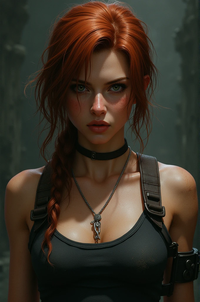 (best quality,4k,8k,highres,masterpiece:1.2), ultra-detailed, (realistic,photorealistic,photo-realistic:1.37), beautiful detailed eyes, beautiful detailed lips, extremely detailed face, long eyelashes, flawless skin, exquisite facial features, radiant complexion, captivating gaze, alluring smile, sensual lips, dark fantasy, a beautiful woman, finely crafted facial Rayne from game the BloodRayne features, intricate brush strokes, beautiful lighting, Cinematic, Color correction, stylized anatomy, short red hair, full body, evil smile and a look from under the brows, sensual atmosphere, artistic lighting , (cool colors), damp, reflections, (masterpiece) (perfect aspect ratio), (realistic photo), (best quality), (detailed) photographed on a Canon EOS R5, 50mm lens, F/2.8, HDR, (8k) (wallpaper) (cinematic lighting) (dramatic lighting) (sharp focus) (intricate), RAW photo, RAW photo, gigachad photo, posing for camera, black jeans, arms behind, 8k uhd, dslr, high quality, film grain, Fujifilm XT3, extremely detailed, photorealistic, realistic, incredibly absurd, highly detailed, sharp focus, (Professional Studio Lighting), (Professional Color Grading), Edge Lighting, Dramatic lighting, Cinematic lighting, Lumen reflections, Soft natural lighting, Soft color, Photon mapping, Radiosity, (Beautiful eyes), (Detailed eyes), (Detailed face), symmetrical eyes, sharp eyes, full body), (HIGH LEVEL OF DETAIL),(wet, oil-lubricated), (athletic body), (sweaty),high detailed skin, uncharacterized texture, hyper detailed, realistic skin texture, armor, best quality, ultra high res, (photorealistic: 1.4) high resolution, detailed, raw photo, sharp re, by lee jeffries nikon d850 film stock photography 4 kodak portra 400 camera F1.6 Lens rich colors hyper realistic texture dramatic lighting UnrealEngine trend in Artstation Cinestill 800, veins in the body, (body and fitness).