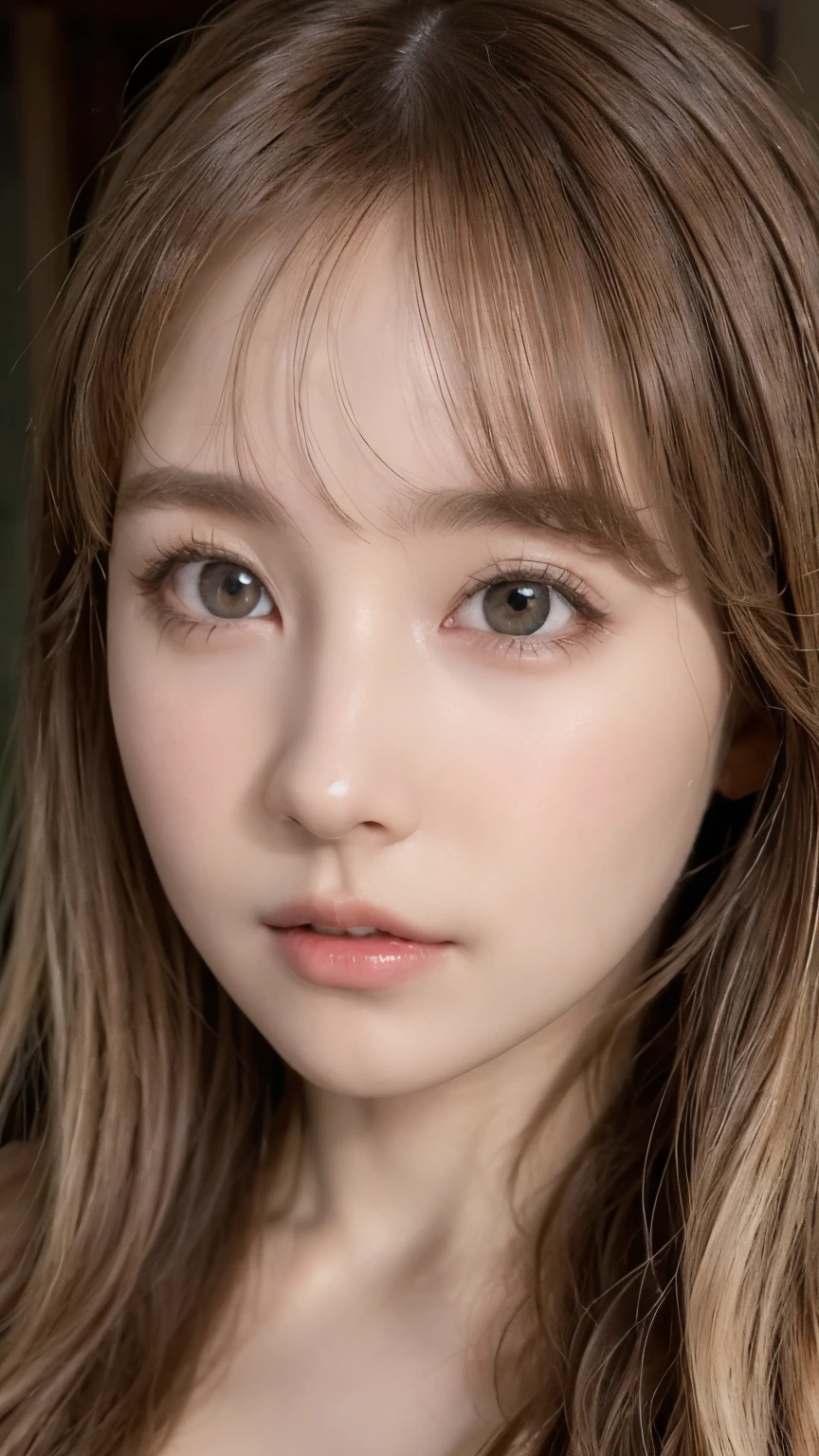 high quality, best quality, photo-realistic, raw-photo, realistic, ultra realistic 8k cg, ultra-detailed, High definition, masterpiece, 1girl, japanese,long hair, blonde hair,brown eyes, detaile face and eyes, close-up, intricate details, detailed texture, finely detailed, full body