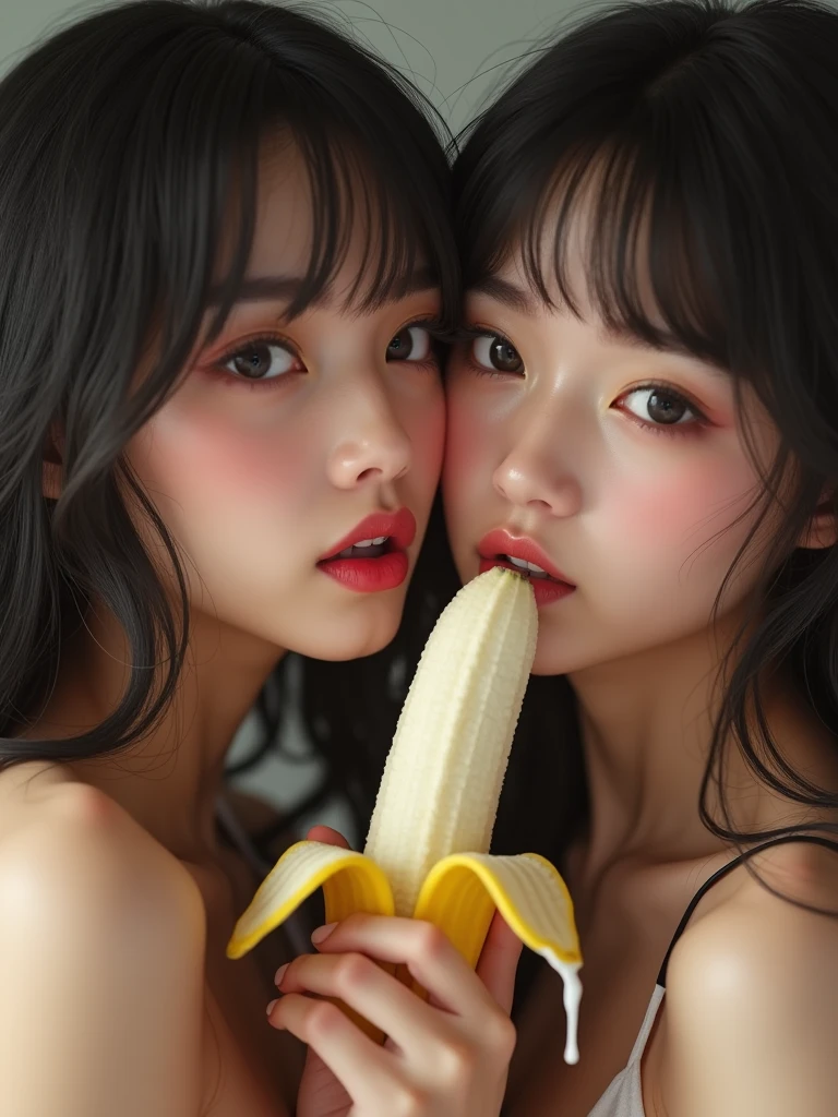 Blowjob Chew a banana Underwear pattern perspiring