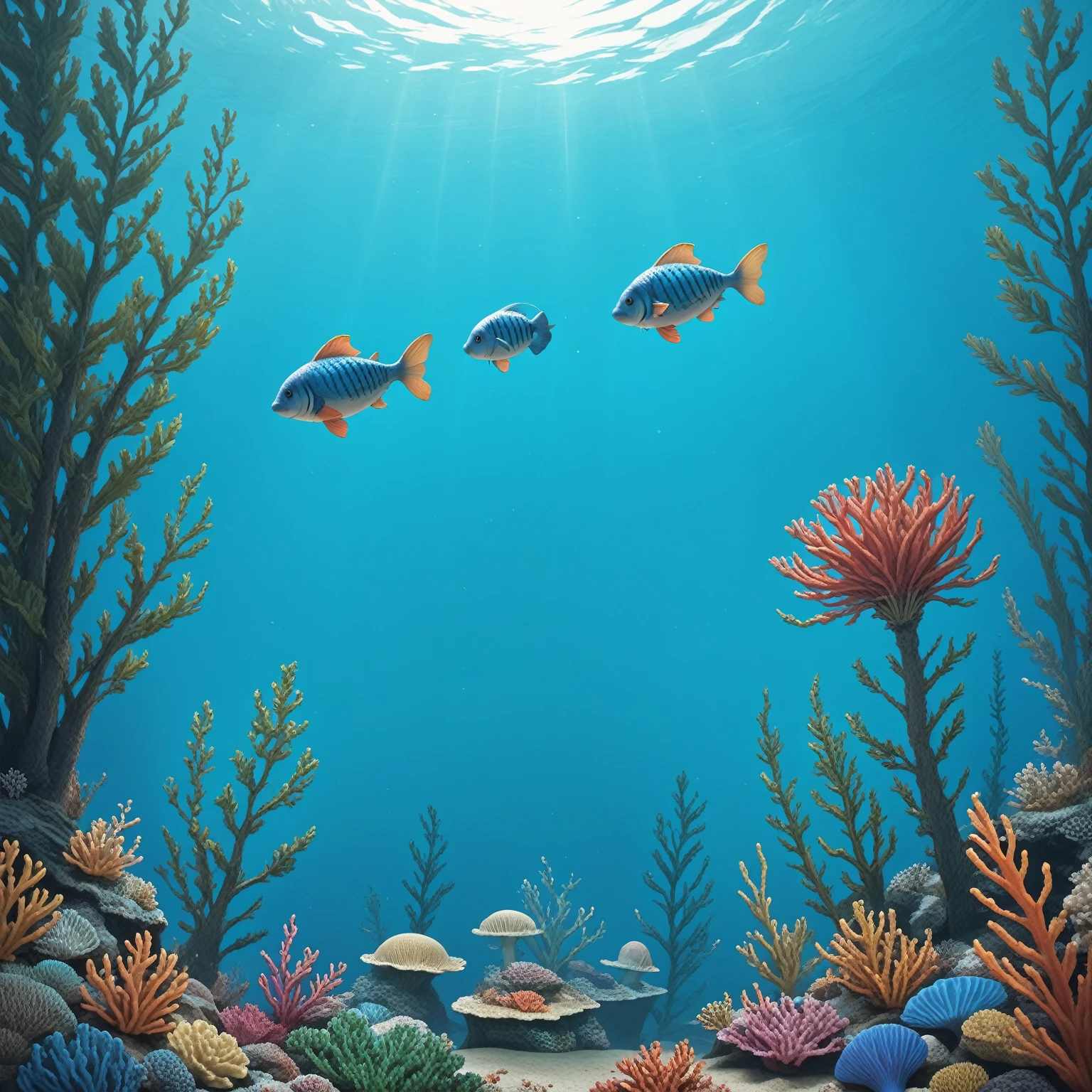 a beautiful mermaid with long flowing sea green hair, detailed facial features, alluring eyes, and a shimmering fish-like tail, underwater in a colorful coral reef, schools of tropical fish swimming around, sunlight filtering through the clear blue waters, detailed underwater scenery, photorealistic, cinematic lighting, vibrant colors, masterpiece