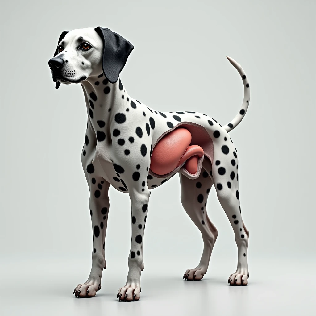 dog huge anal hyper oviposition, prolapsed anus, penis, best quality, realistic, cute, rear view
