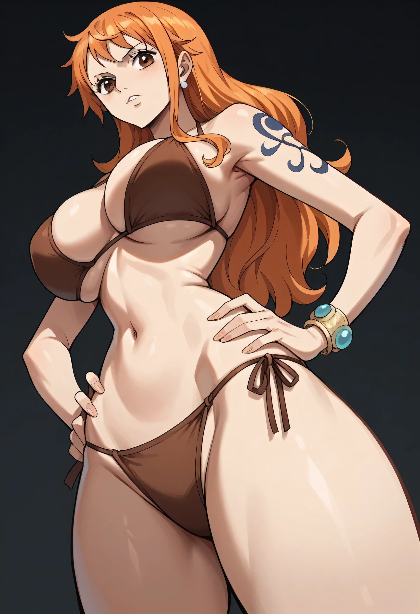 detailed illustration (side view),dynamic angle, ultra-detailed, illustration, clean line art, shading, anime, detailed eyes, detailed face, beautiful face, dramatic lighting, detailed illustration, dynamic angle, ultra-detailed, illustration,

Woman, well endowed breasts, short red hair, bikini, small cow horns on head, cow fur pattern on arms and legs, large woman, curvy, shapely, cow ears instead of human ears, monster girl, female minotaur, humanoid cow monster,