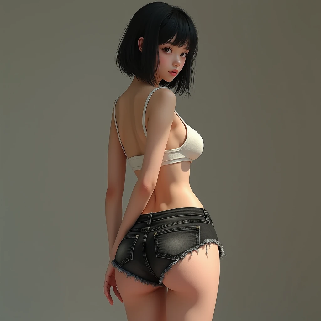 collage 1 adult woman same hairstyle Shorts underwear sprawl Voyeurism Peeping underwear