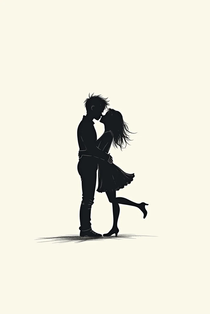 a romantic sensual scene, infatuation, silhouette,  concept art