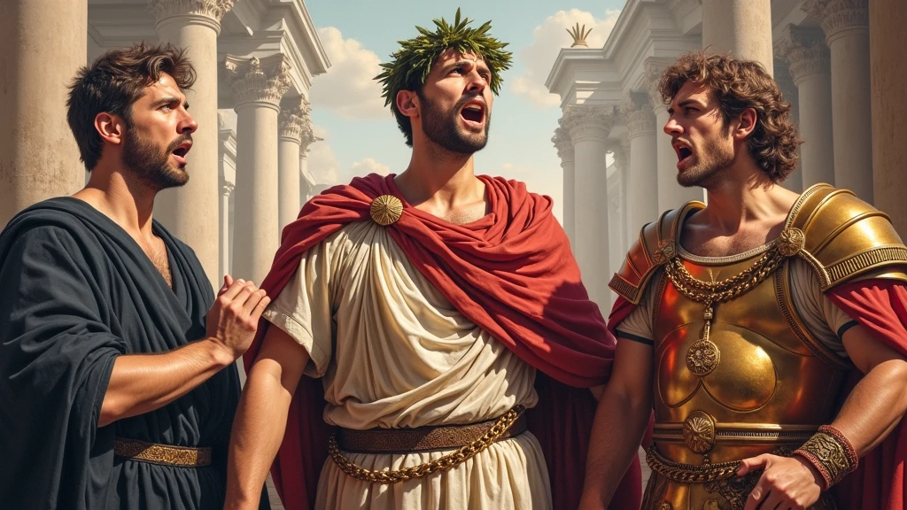 An image of the city of Rome celebrating the victory over Carthage