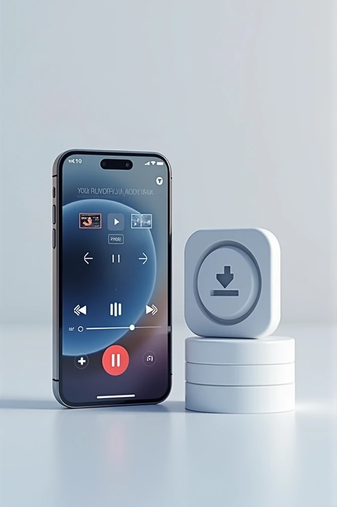 A thumbnail of a song app and next to it a logo without internet