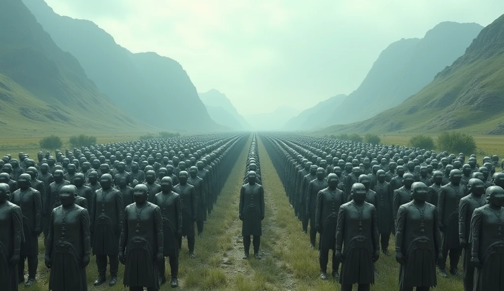 100,000 soldiers seen from above