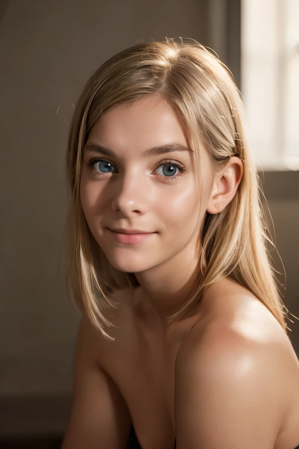 1girl, looking (((interested!!, Amused!!)). (((looking at camera, looking at camera, looking at the fucking camera)))). Masterpiece, photorealistic, raw photography, top quality, best quality, upper body, toned, attractive, Agnes Aurora Aksnes. Indoors, soft illumination, realistic, realistic skin.