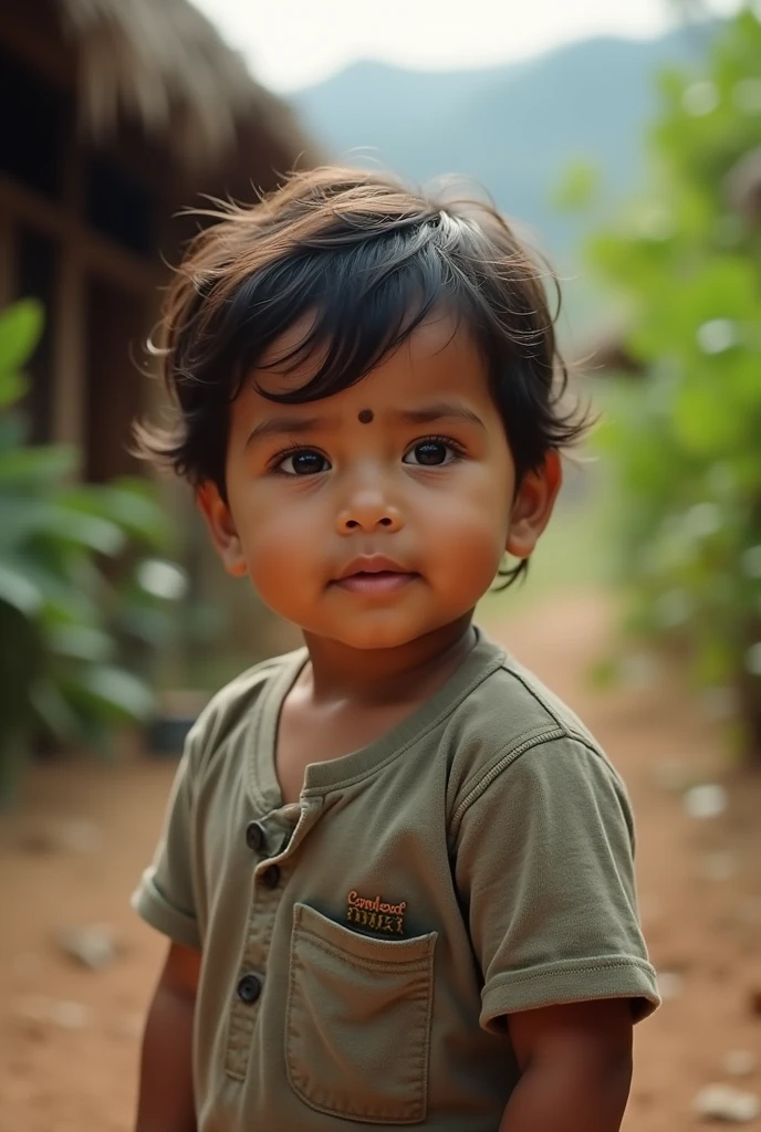there is a young boy sitting on the ground with his hands on his knees, ayan nag, reyyan, young boy, potrait, old picture, innocent look, innocent face, with lovely look, portrait shot 8 k, cute boy, with accurate face, ???, vinayak, young commoner, innocent look. rich vivid colors