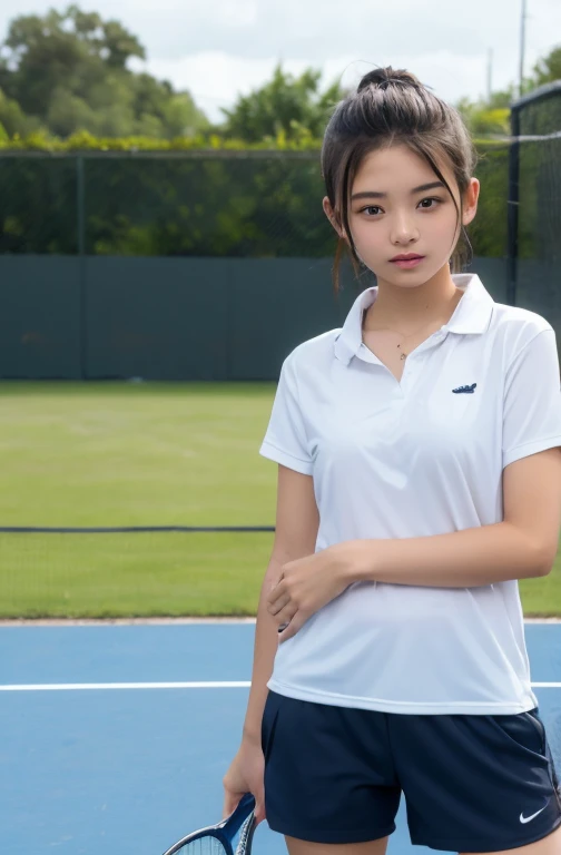 UHigh resolution, retina, masterpiece, Accurate, Anatomically correct, Textured skin, Super detailed, Attention to detail, high quality, Awards, 最high quality, High resolution, 1080P, High resolution, 4K, 8K, 16K、Soccer court、soccer ball、Soccer Shoes、Soccer uniforms、Very cute girls,Sweaty、(Nipples in the Rain UHigh resolution, retina, masterpiece, AAccurate, Anatomically correct, Rough skin, Very detailed, Advanced Details, high quality, Awards, 最high quality, High resolution, 1080P, High resolution, 4K, 8K, 16K、(masterpiece), (最high quality),超High resolution, Caustics, become close, Beautiful become close FACE,Perfect Anatomy,Cowboy Shot,Solo 30 year old beauty、日BookのBookを読む人、Black Hair,Short Bob Hair,black eye,Slender body,Ideal body type,Medium chest,Sunburned skin,Glowing Skin,Oily skin,Shiny skin,Are standing,ponytail,((latex、Tennis uniform、White polo shirt、White pleated mini skirt)),tennis racket１Book、正しく描かれたtennis racket:1.12、Outdoor、Tennis court、，Full body image((beautiful pussy line:1.19)),,(((MS. A is very cute, like々Nice face.:1.45))), 、(とてもlikeくて胸が大きい:1.2),(Spreading pussy:1.6),