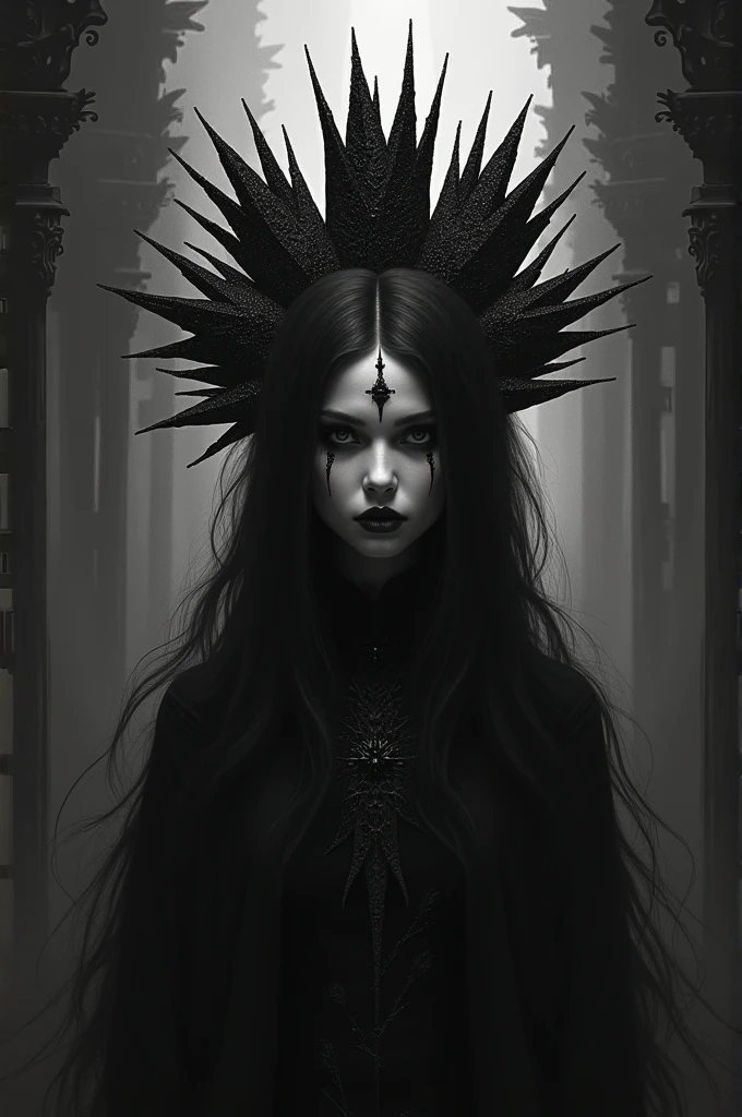((top quality, 8 thousand, masterpiece:1.3)), young oriental woman, Devil worship,satanism, dark background, pentagram, goth fashion, goth makeup, goth, Black color 립스틱, 입술은 Black color, black lips, dark eye shadow(Black color), 벽면에 pentagram 표시, lots of candles, (huge tits : 1.5), satan temple, black lipstic, goofy style, stanism, unpleasant, Crazy Woman, (madness smile), scary laugh, full of madness, Sporadic hair