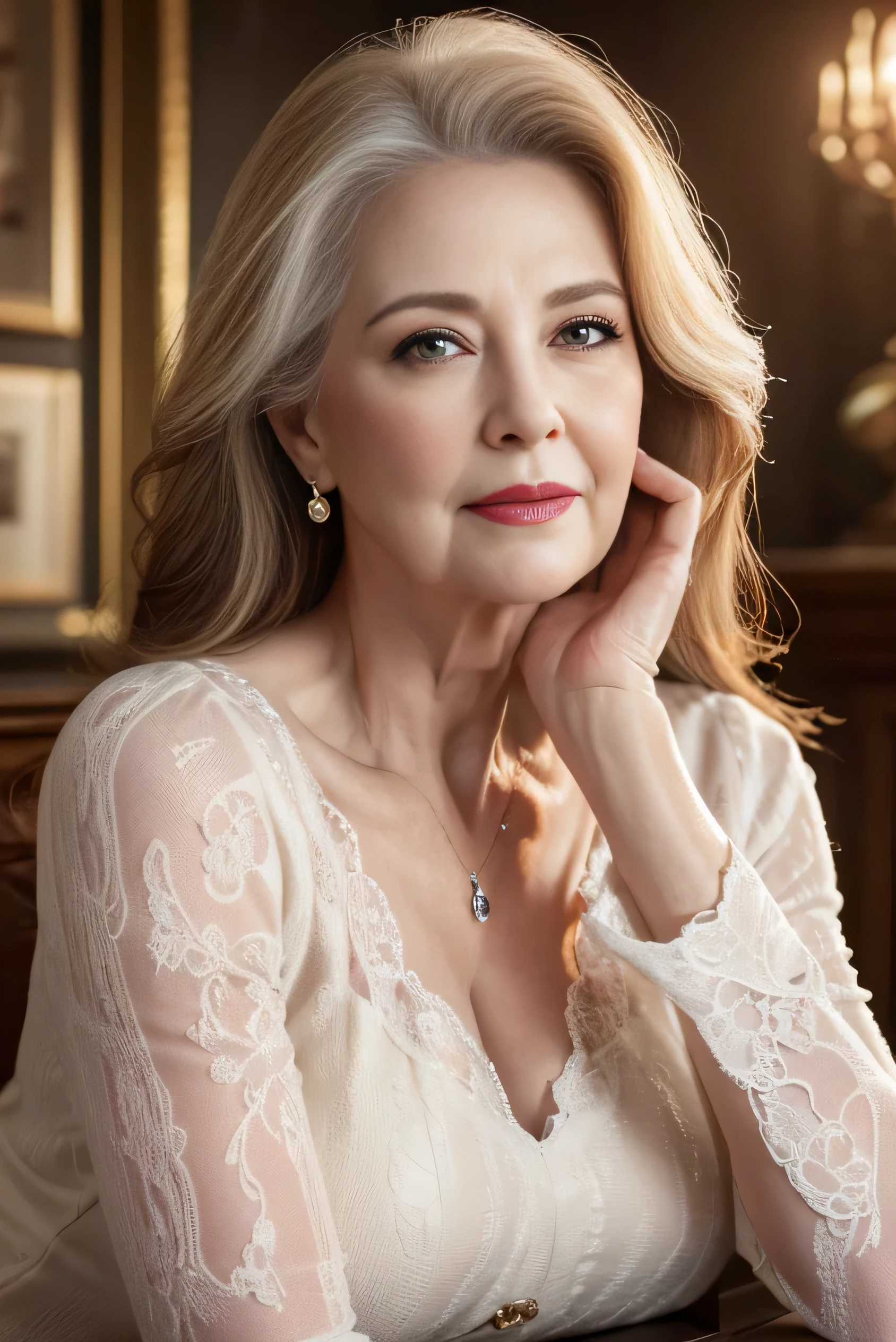 (Best Quality,4K,8k,High resolution,Artwork:1.2),Very detailed,(Realistic,photoRealistic,photo-Realistic:1.37), Full body image,A hall for mature women over 60 years old々Barrel Madame, Queen Dominant Expression, (Nancy Patricia D.................'Alexander Pelosi:1.1), A dignified appearance, Rich curves, セクシーlingerie,Wrinkled face, lingerie,Short Hair, Intense aura, Sublime Dominance, Sexy lingerie, lingerie in different colors, In the bedroom, in the garden, Clear lingerie, Wearing panties,Make your bra visible, good, I'looking forward to it, Show me your ass from behind