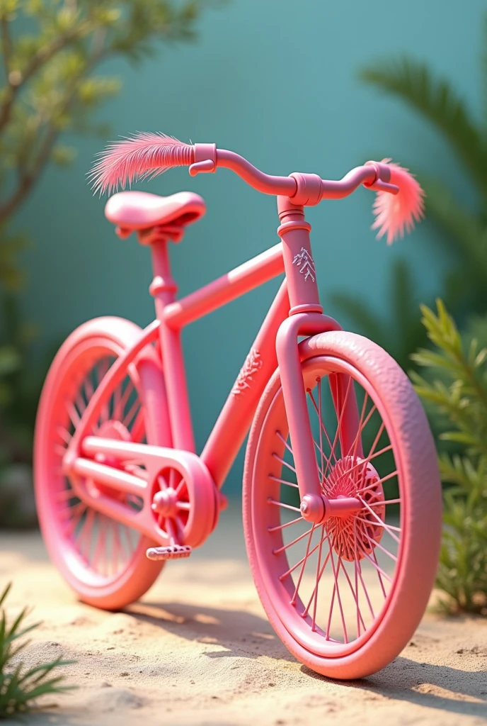 Barbie andando de bicicleta extremamente detalhada e bem equipada com uma roupa rosa em uma estrada rochosa, Barbie inspirada em VI de League of Legends, Ross Tran 8 K, andar de bicicleta, Corpo cor-de-rosa, Iconic pink Barbie, deviantart artstation cgscosiety, Flowing blonde hair, Uniforme rosa liso, estilo fantasia 8 k octane render, long flowing pink hair, cachos rosa gigantescos apertados, badass anime 8 k