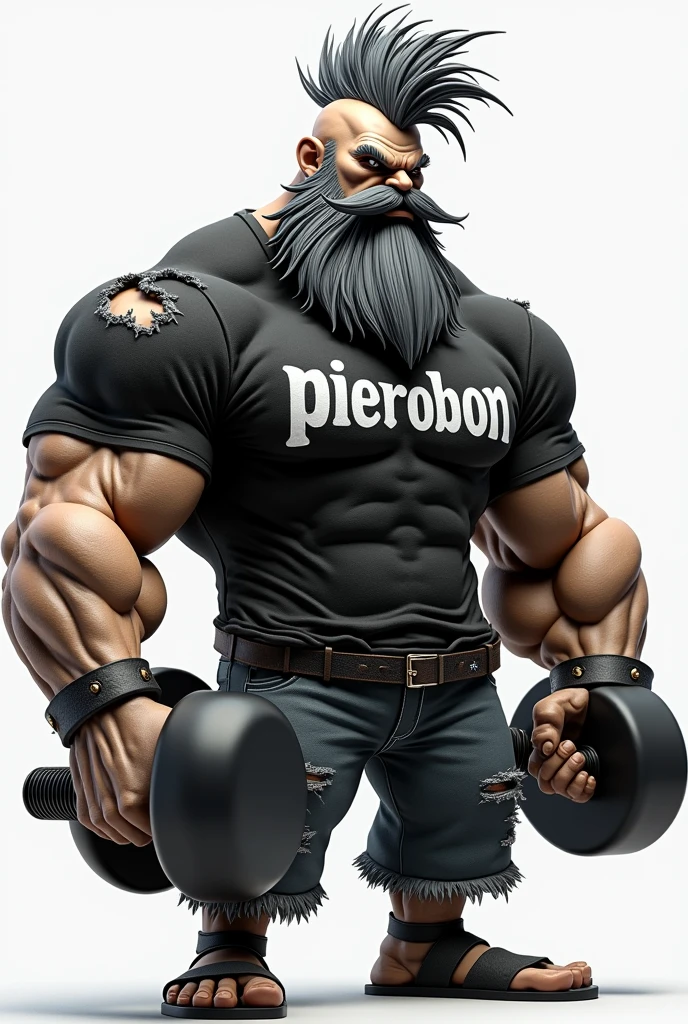 Make a logo with the words Adriano facas uvas in large visible Portuguese .
With a bald and strong black ferrero wearing a leather jumpsuit holding a knife in one hand and a hammer in the other