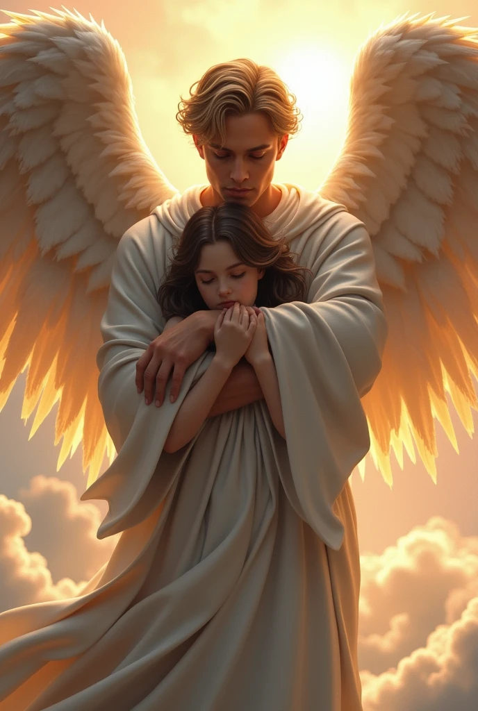 Imagine Jesus of Nazareth in heaven surrounded by shining angels and with the Virgin Mary at his side hugging him.