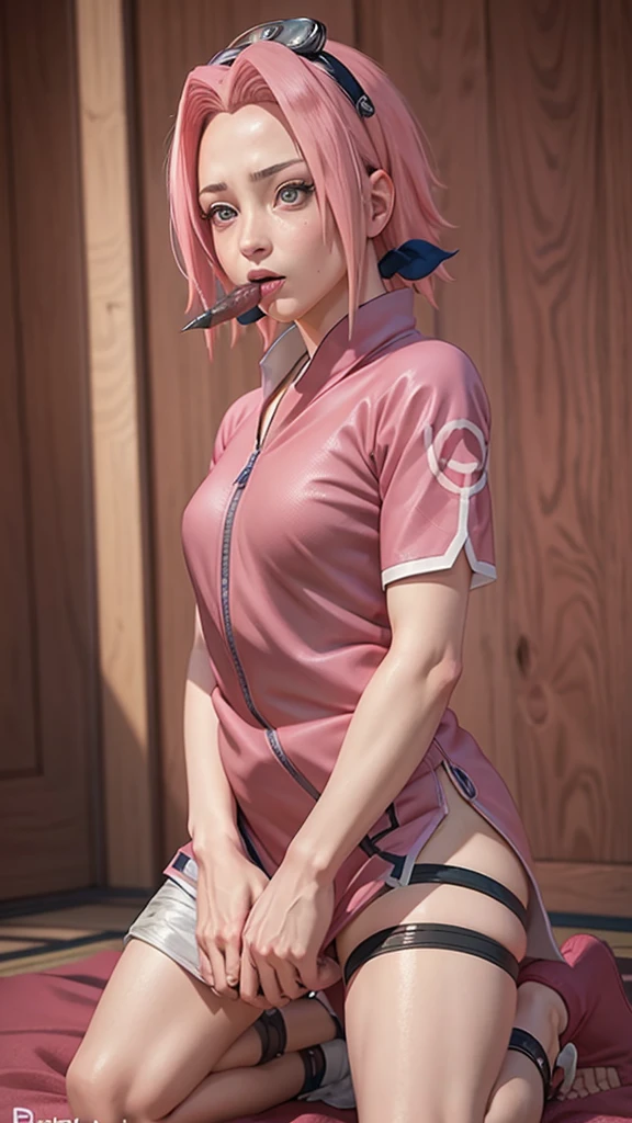 Sakura haruno, twelve years old girl, pink hair, green eye, beautifull, high detail,,masterpiece) , deepthroat, big penis with ven, detailed penis, blowjob, clear penis, clear lines, normal big penis, saliva, a lot saliva, kneel befor me