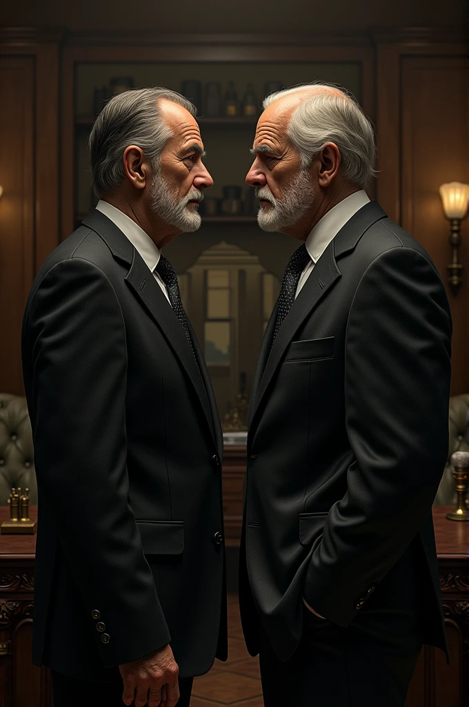 old man, Majestic, Serious, Zhongshan suit, Gray hair, shocked