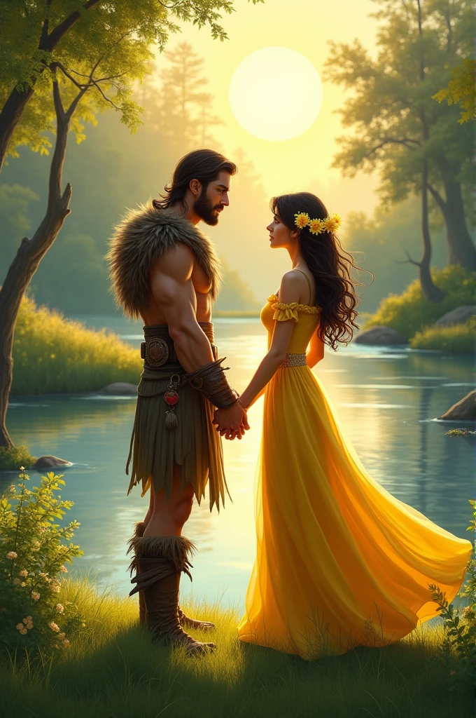 Beautiful boy and girl in ship indians