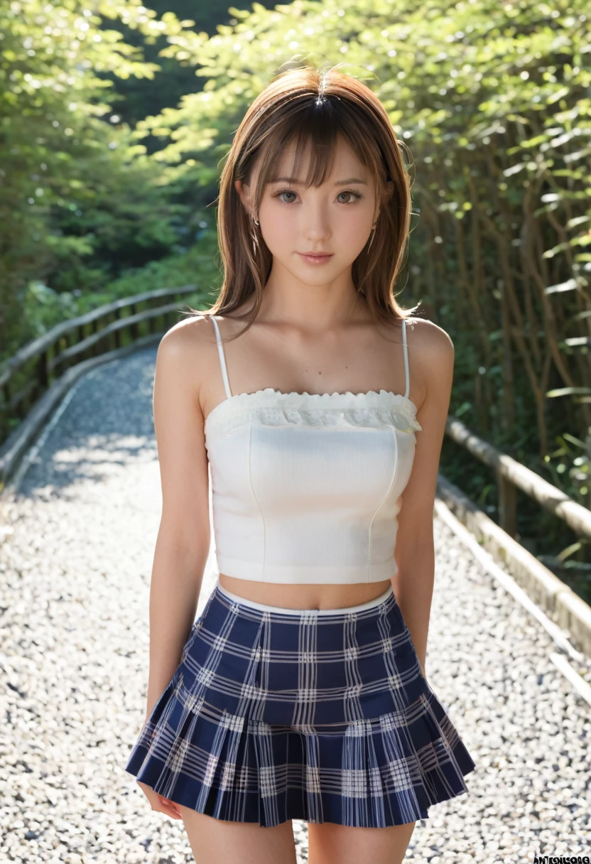 2　Japanese　cute　Full body portrait photography　Medium Hair　Best Quality, Official Art, 非常に精細なCGを統合した8Kwallpaper, Realistic、Large file size, Very detailed, High resolution, Very detailed, Beautiful detailed Japanese girl, Very detailed  完璧な顔, masterpiece、Best Quality、High resolution、wallpaper、Realistic、Bright lighting、Professional Lighting、Face Light、Smooth lighting、Japanese women、so beautiful、Beautiful Skin、Beautiful and elegant、slim、Moderate、Medium Hair、Brunette Hair、Brown eyes、nature、Photo of a girl looking at the camera, bust, mini skirt, Temporarily stop, ***の写真cute young face, Soft Volume Light, (Backlight: 1.3), (Movie level: 1.3), Intricate details, (Art Station: 1.2)