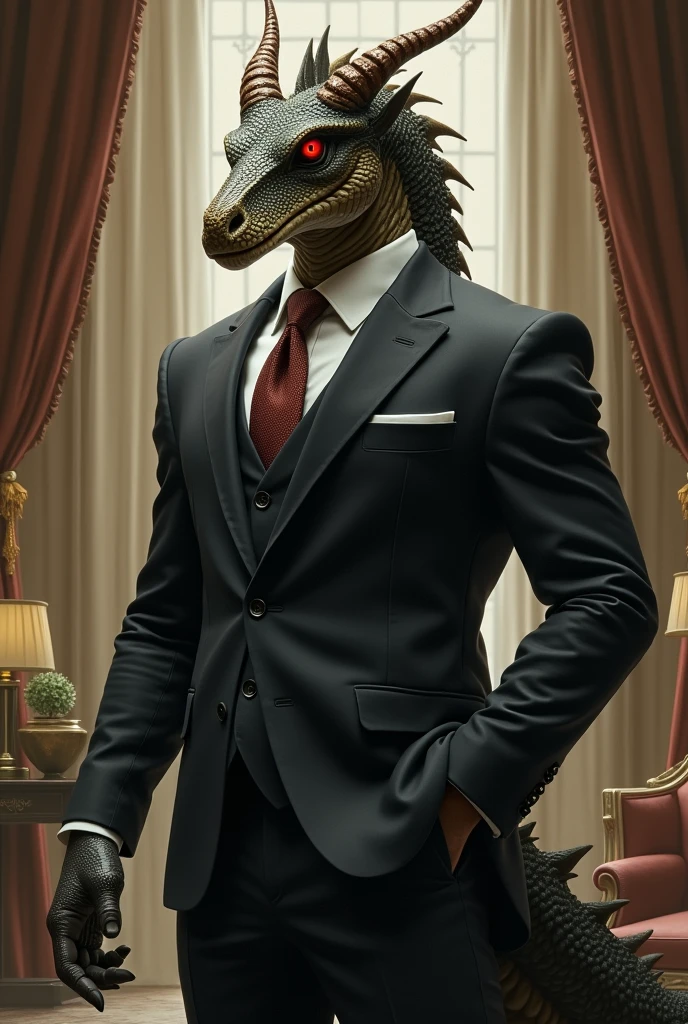 president, president office, sitting behind the president desk, human body, snake head, suit, Animal Anthropomorphism, realistic digital, humanoid, abstract background, global illumination, intricate, epic, dramatic, masterpiece, high detail, best quality, ultra high res