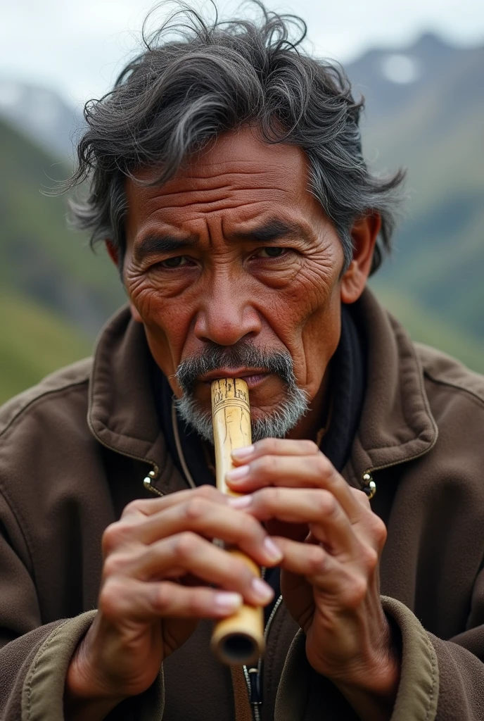 RAW photo, 1man, old man, (((smoking))), cigarette, expressionless, tibetan clothes, earrings, lots of smoke, simple background, (high detailed skin:1.2), 8k uhd, dslr, soft lighting, high quality, film grain, Fujifilm XT3