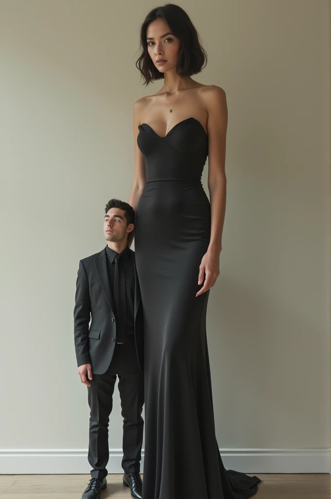 Picture with normal man and woman who is 220cm tall and is pretty and ...
