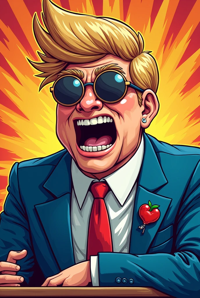 <lora:ohogao_v8:0.8>, ohogao, teary-eyed, drool, half-closed eyes, trembling, rolling eyes, open mouth, frown, angry, tongue out, 1boy, old, blonde hair, sunglasses, santa hat, classic black suit, red tie, <lora:Seung_Eun_Kim-000020:0.8>, score_9, score_8_up, score_7_up, realistic