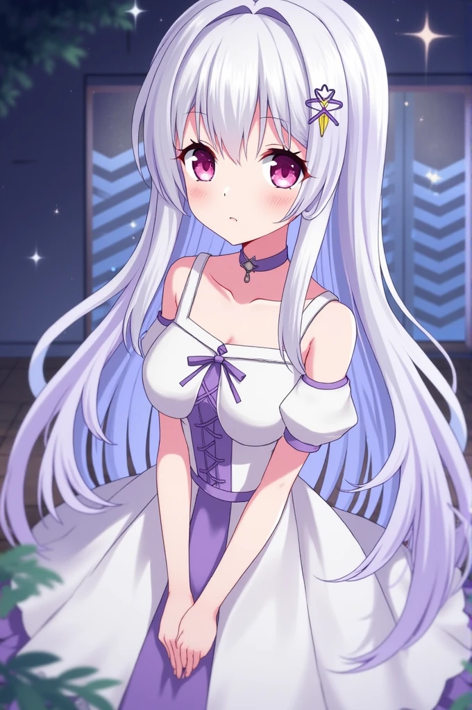 Illustration, 1girl, illyasviel von einzbern, unicorn (azur lane), {{{fusion}}}, {{{agglutination}}}, combination, (((mature female))), (((purpler hair))), (((purpler eyes))), (((halter dress))), (((standing))), (((hands on hips))), (((big breasts))), (((narrow shoulders))), (((narrow waist))), (((smile))), long hair, huge ass, hotel room, masterpiece, best qualityst, ((masterpiece)), ((best qualityst)), ((ultra detrailed)), upper body, {{{agglutination}}}, pose With hands on hips, (((look at the person's face))), (((face-to-face look))),
