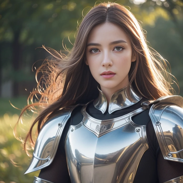 (masterpiece), (Very complicated:1.3), (Realistic), Portrait of a Girl, The most beautiful in the world, (Medieval Armor), Metal Reflection, Upper Body, Outdoor, Strong sunlight, Distant Castle, Detailed professional photos of beautiful women, Sharp focus, dramatic, Awards, Cinema Lighting, Octane Rendering Unreal Engine,  Volumetrics dtx, (Film Grain, Blurred Background, Blurred foreground, Bokeh, Depth of written boundary, sunset, Motion Blur:1.3), Chain Mail