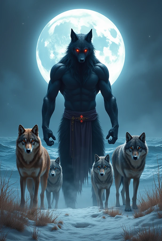 Lone werewolf with his pack