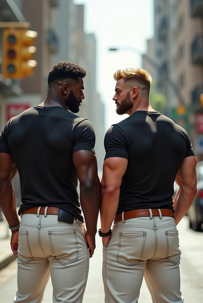 2 massively muscled bodybuilders in black socks holding hands, sitting on a tree trunk in their black sock, shoes off in a forest. Wearing kaki cargo shorts annd black socks , no shoes. Mountain in background. Handsome smiles. One blonde one brunett both undercut clean haircuts, Wide over-inflated and over-bloated shoulders, pecs and bulbous biceps. Admiring each others over-inflated muscles, feeling bulges, showing off thier feet in black socks