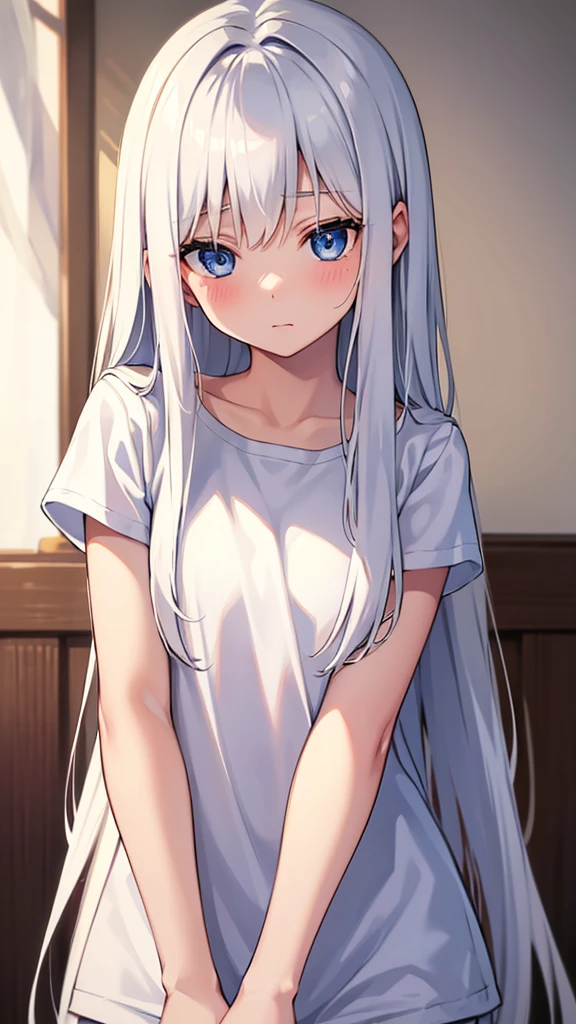 solo, 1girl, looking at viewer, |_|, god rays, indoors, portrait <lora:kotoyama_style_v01:1>