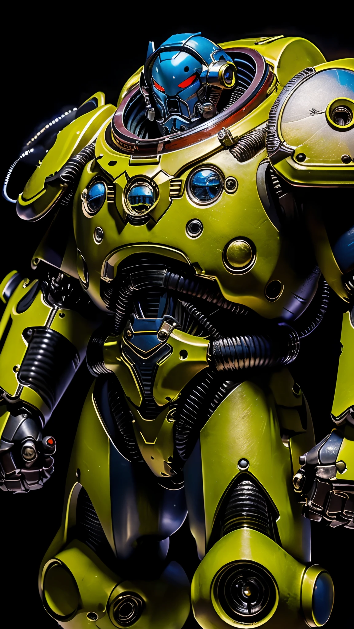 (masterpiece:1.5, best quality:1.5, extremely delicate:1.5), ((male:1.5)), a man wearing a full-face helmet, a biotech armored combat suit, green eyes, (a composite layered chest armor), fully enclosed shoulder guards, matching arm and leg guards, a belt of gemstone, (the color scheme is primarily Blue with White and Red accents), the design balances heavy with agility, a high-tech bio-mecha armor, (Armor Concept Inspired by Space Marines, stand of a futuristic sci-fi city), this character embodies a finely crafted Space Marines in anime style, exquisite and mature manga art style, (element, plasma, energy, the armor glows), metallic, high definition, highres, ultra-detailed, ultra-fine painting, professional, perfect body proportions, golden ratio, anatomically correct, symmetrical face, extremely detailed eyes and face, high quality eyes, creativity, RAW photo, UHD, 32k, Natural light, cinematic lighting, masterpiece-anatomy-perfect