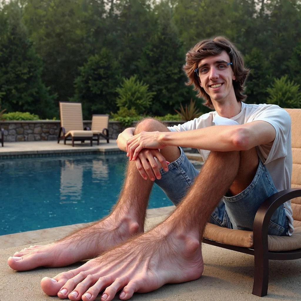 Tom Holland descalzo con los pies en el aire