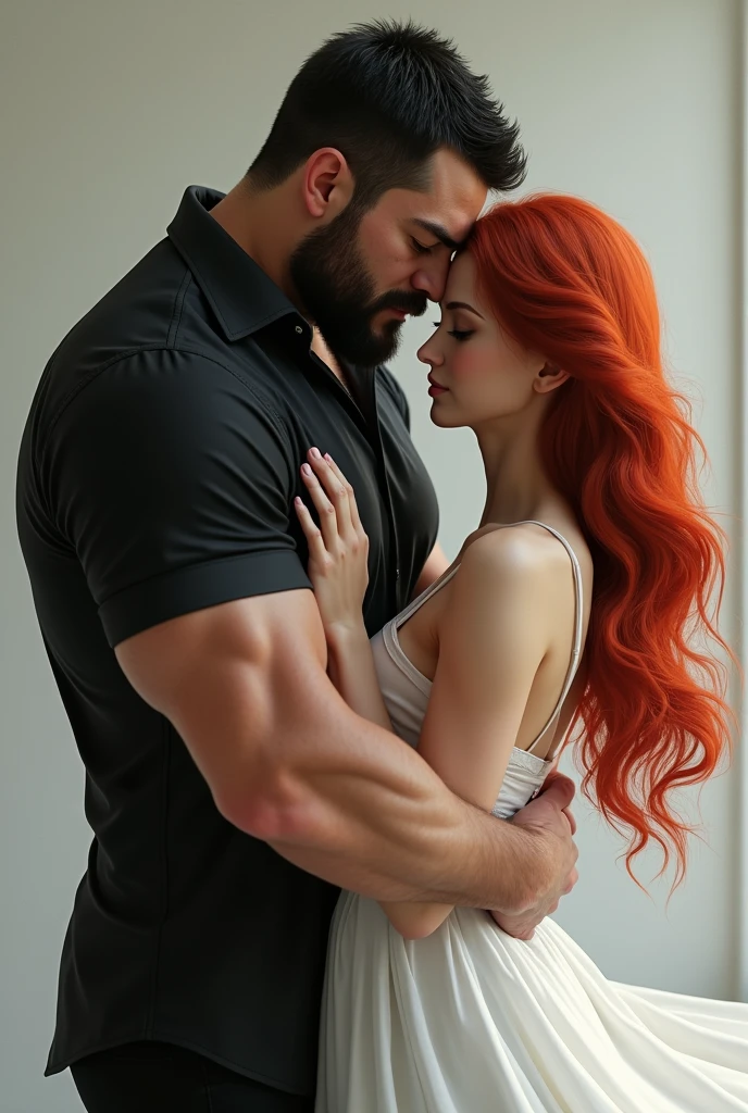 1 man and 1 red-haired girl having sex standing up, Man and woman fucking in a standing position, Man a girl in the ass, A girl has a penis in her vagina, they get fucked, She has beautiful tits, girl naked, The girl was sweating, A man has a beard, They are in contact, handsome girl, The girl is skinny, young girl, beste-Qualit, superb quality
