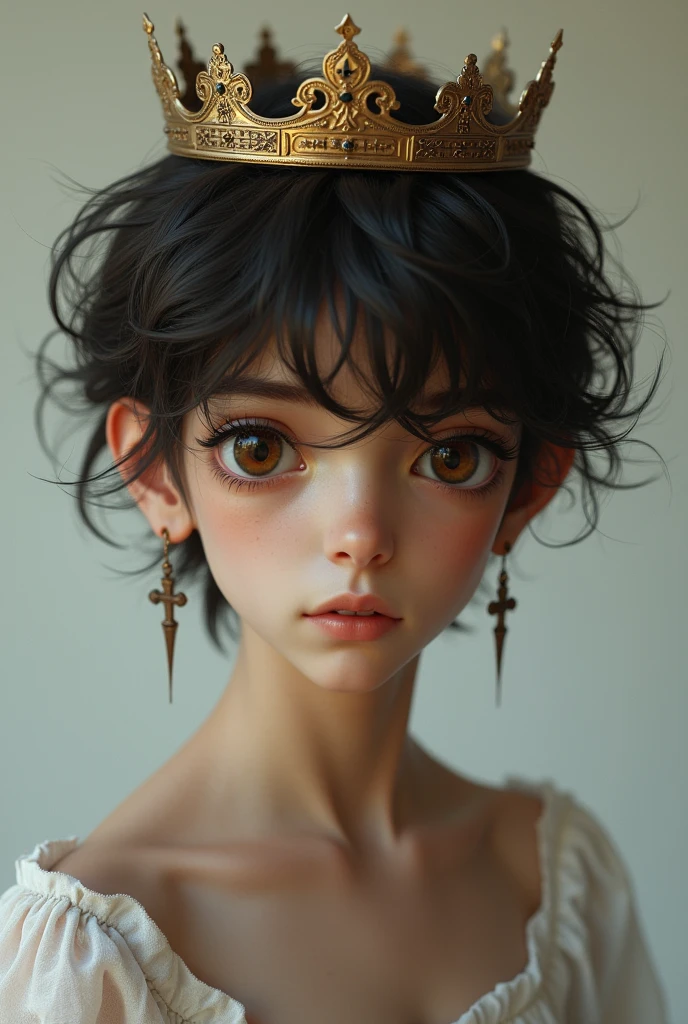 (8k、Highest quality、masterpiece:1.2)、(Realistic、Realistic)、(((I'm 、1 girl、Boyish Girl、Very short hair、Small face、beautiful girl、)))、(( (Revealing clothing:1.2、Extreme clothing design ) 、Thin legs、smile、Looking into the camera))、