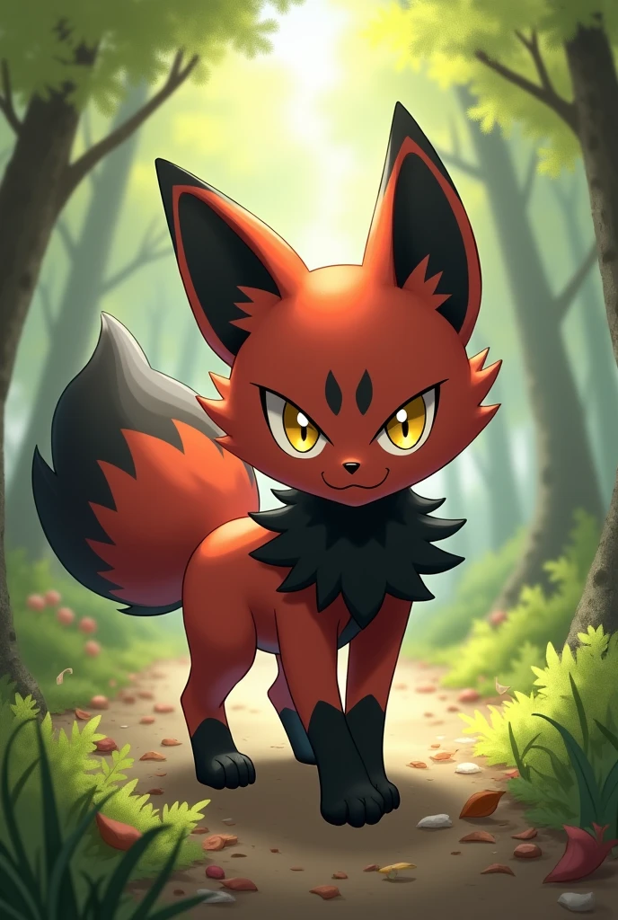 masterpiece,best_quality Nickit, pokemon (creature), tail forest, lake, day,sunlight