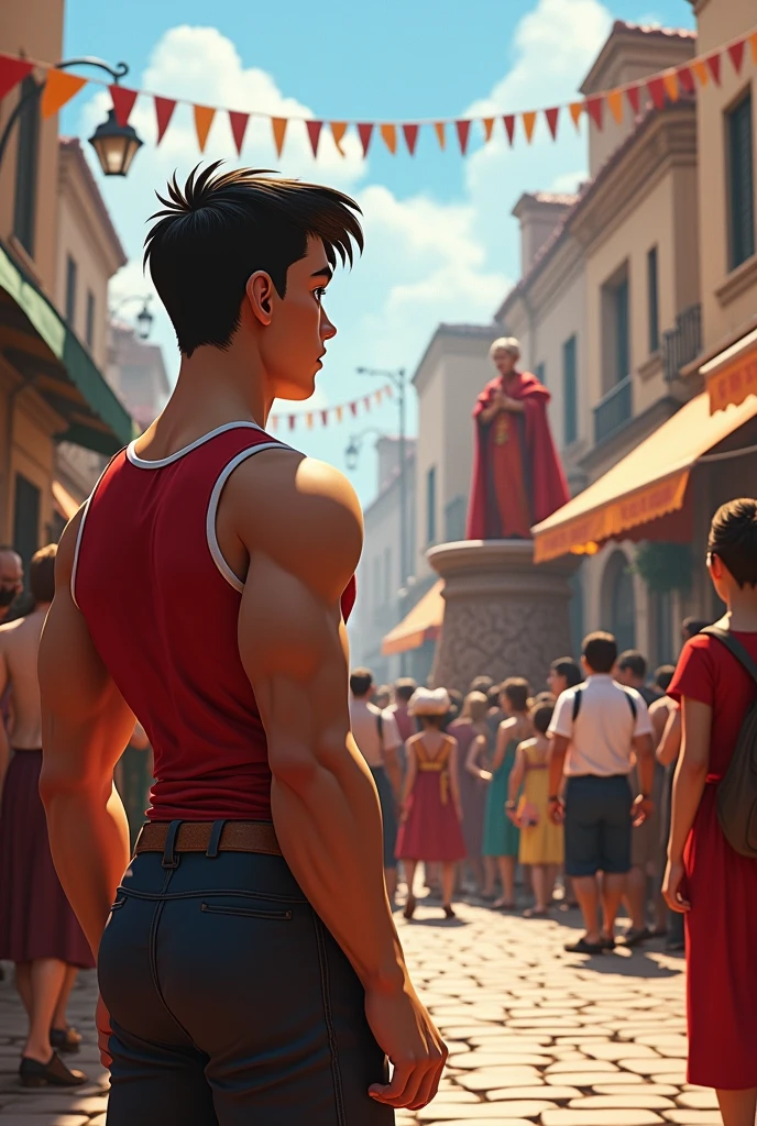 David vencio a goliath in disney pixart style 
