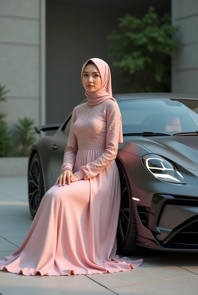 1 matured malay girl in hijab wear kebaya, kuala lumpur street, nighttime, neon city lights, upper body,close-up, seducing, sexy pose, (8k, RAW photo, best quality, masterpiece:1.2),(realistic, photo-realistic:1.37),