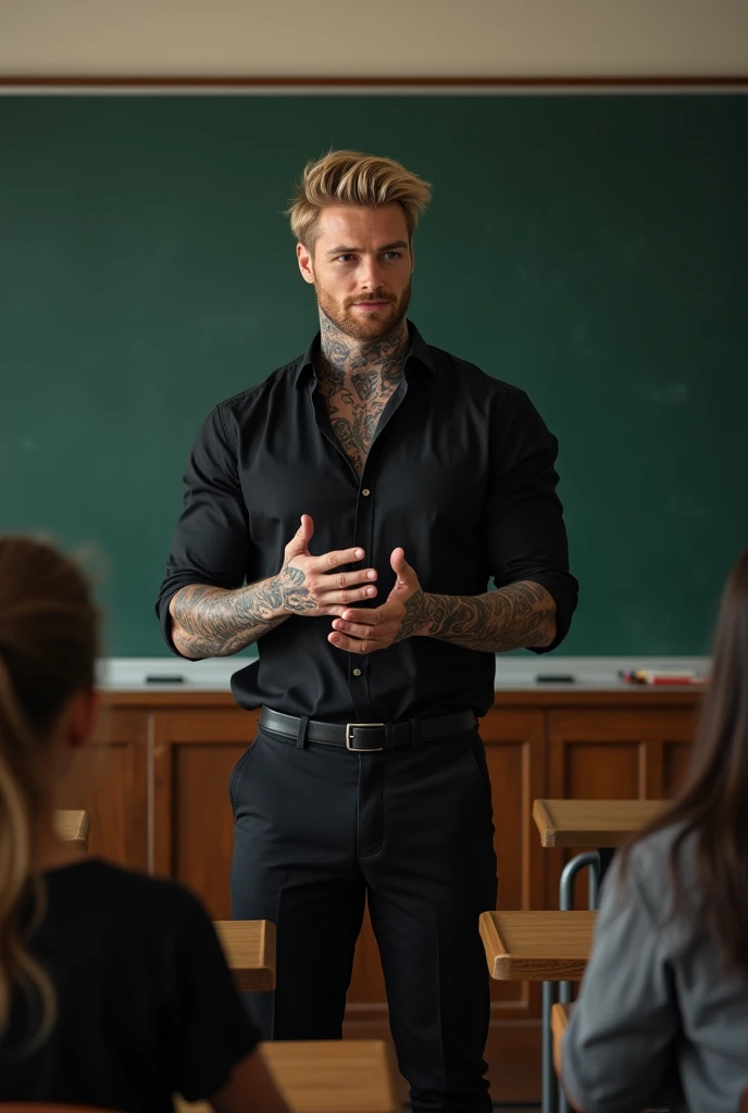 A Sexy male school teacher ,teaching maths in blackboard ,nsfw