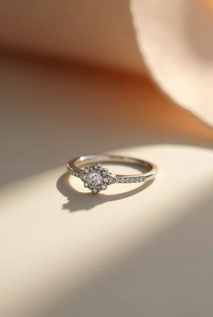 Make a simple diamond ring with small stones around it without a large stone