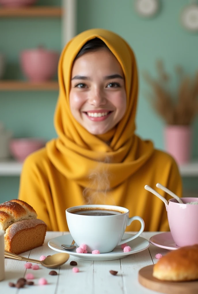 Good Morning islamic message with coffee
