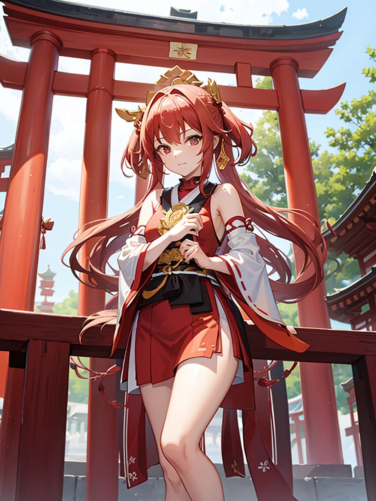 In front of the shrine,Look at it,Yae Miko